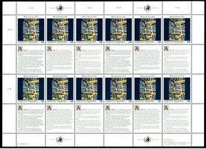1992 ONU,UN,Human Rights,Seurat,Painting,JL David,Vermeer,Almqvist,Art,6 M/s,MNH - Picture 1 of 6