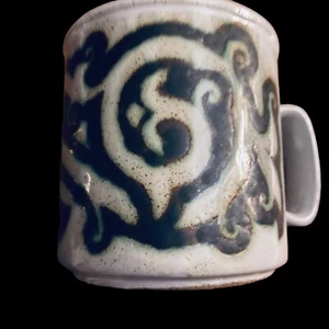 Vintage Dunoon Pottery Celtic Coffee Mug Tea Cup Stoneware Made In Scotland D - Picture 1 of 24
