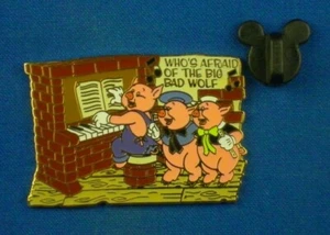 Three Little Pigs Afraid of the Big Bad Wolf Magical Musical Moments Pin # 15352 - Picture 1 of 4