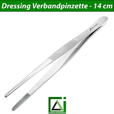 Dressing Verbandpinzette 14 cm Nail Art Nageldesign Verbände Kosmetik geriffelt - Bild 1 von 4