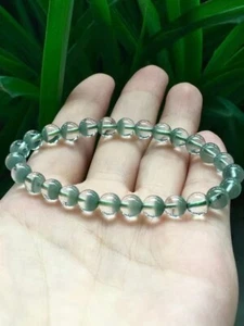 Bracciale Perline Rotonde Quarzo Fantasma Verde Naturale 7mm - Foto 1 di 9