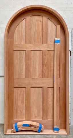 SOLID mahogany arched door arched custom 2 sets trim storybook winery Cover