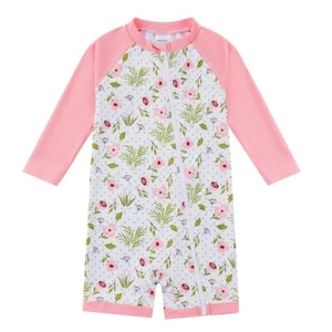 Baby Girls Swimwear Swismuit with Full Zipper UPF 50+ Sun Protection Bathing ... - Picture 1 of 7