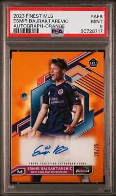 2023 Topps Finest MLS Esmir Bajraktarevic Orange /25 Auto Rookie PSA 9 - Image 1 of 2