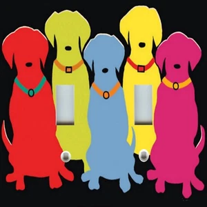 Light Switch Plate & Outlet Covers FIVE COLORFUL LAB DOGS LABRADOR RETRIEVER - Picture 1 of 26