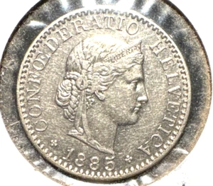 Suiza 1885 B 20 rappen KM 29 AU - Imagen 1 de 2