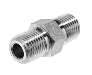 1/8 x 1/8 MNPT 316ss Hex Nipple PARKER 2-2 MHN-SS - Picture 1 of 2