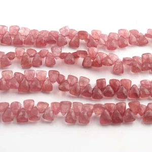 1 Strand Strawberry Quartz Trillion Shape Beads ,Faceted Gemstone beads, jewelry - Picture 1 of 4