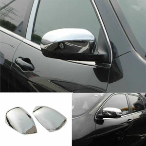2P For Jeep Cherokee 2014-2021 Chrome Side Door Rearview Mirror Decor Cover Trim - Picture 1 of 5
