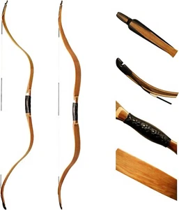 AF Archery Oak Tatar Bow 54" Traditional Recurve Bow Laminated Horse Bow Mounted - Picture 1 of 8