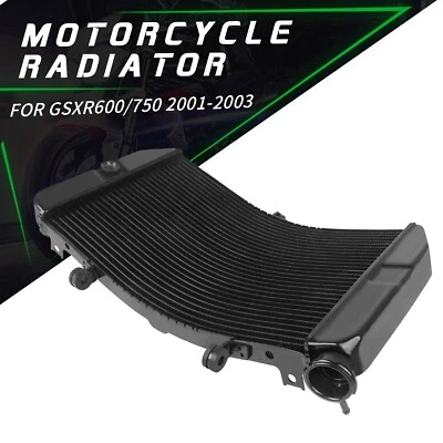 Black Engine Radiator Cooling Cooler For Suzuki GSXR600 01-03 GSXR750 2000-2003 Foto 1 de 4