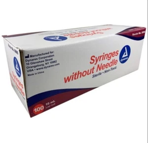 10cc Luer Lock Syringe 100 Count Box Dynarex #6990 10ml Syringe (Without Needle) - Picture 1 of 5