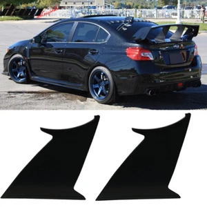 Fits 15-21 Subaru WRX STI 2PCS Trunk Spoiler Wing Stabilizer Support Add On ABS - Picture 1 of 6