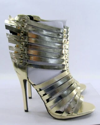 Zapatos Wild Rose Gold 5" Stiletto tacón alto punta abierta correa al tobillo MUJERES Talla 8 Foto 1 de 4