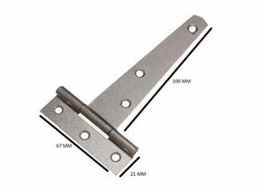 Tor Schuppentür T-Stück T-Scharnier 4 Zoll 100mm BZP Stahl + Schrauben Menge 1 Paar - Bild 1 von 1