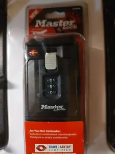 Master Lock 4682DBLK TSA Akzeptiert Gepäck Vorhängeschloss Set Ihre eigene Kombination - Bild 1 von 4