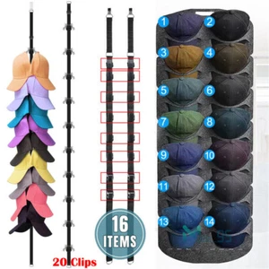 Baseball Cap Hat Rack Wall Door Hanger Holder Storage Organizer Caps Display - Picture 1 of 82
