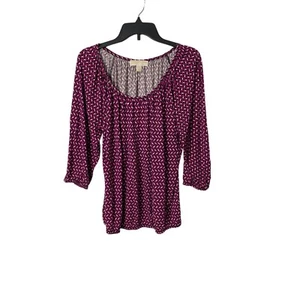 MICHAEL KORS WOMEN'S PLUZ SIZE PINK BLACK GEO TOP 3/4" SLEEVES SZ 1X - Picture 1 of 3