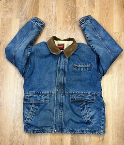 Chaqueta Wrangler Para Hombre Mediana M Azul Denim Sherpa Forrada Hero Shacket - Imagen 1 de 12
