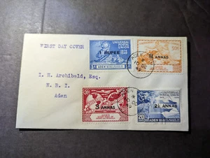 1949 British Aden First Day Cover FDC UPU 75 Years Souvenir - Picture 1 of 2