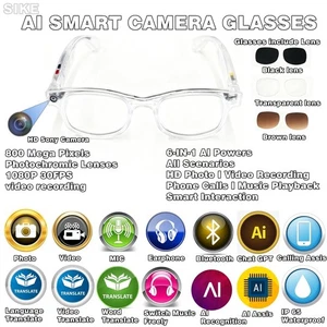 Camera glasses chat-GPT AI Smart Glasses 8MP HD Video Bluetooth and glasses case - Picture 1 of 33