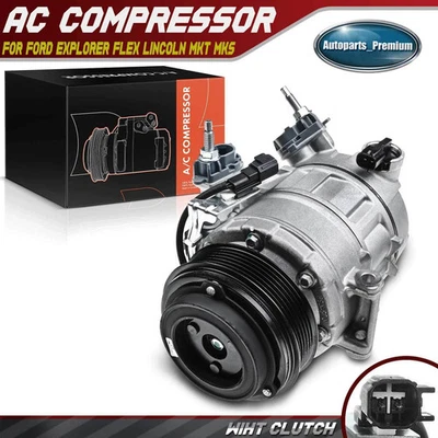 AC Compressor with 6-Groove Pulley for Ford Explorer Flex Taurus Lincoln MKS MKT - Image 1 of 4
