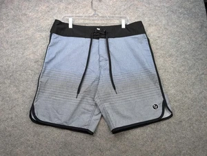 Ezekiel Boardshorts Mens 36 Blue Striped Stretch Active Swim Trunks Beach Surf - Picture 1 of 12