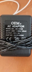 Alimentatore Power Supply Charger Ac Adapter OEM AD-121AB 12V 1A USATO - Photo 1/2