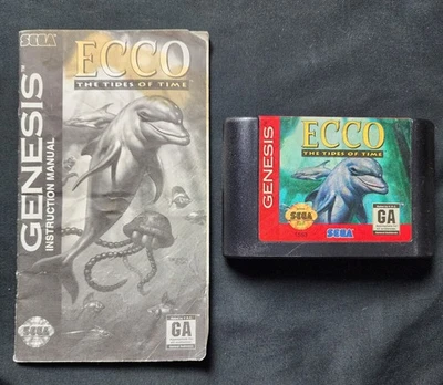 Ecco: The Tides of Time (Sega Genesis, 1994) - Game  & Manual Only - Untested - Image 1 of 4