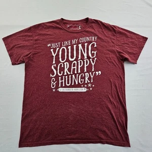 Young Scrappy Hungry Hamilton Red Short Sleeve Cotton Blend T-Shirt Men's XL - Picture 1 of 12