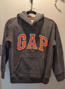 Sudadera con Capucha Pullover Gris Naranja con Logo Puff Talla XL NIÑOS UNISEX De Colección Gap KIDS - Imagen 1 de 3