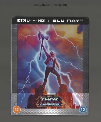 THOR : LOVE AND THUNDER - UK EXCLUSIVE 4K + BLU RAY STEELBOOK - NEW & SEALED - Image 1 of 4