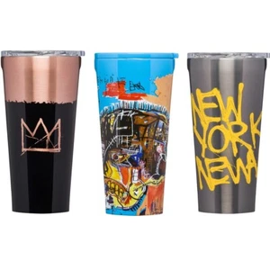 Corkcicle 16oz Tumbler Basquiat Copper Crown Skull New York New Wave Drink Cup - Picture 1 of 4