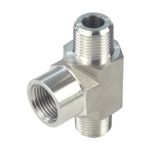 3/8" NPT Male x 3/8" NPT Female x 3/8" NPT Male Branch Tee Fittings 3 Way SS304 - Picture 1 of 6