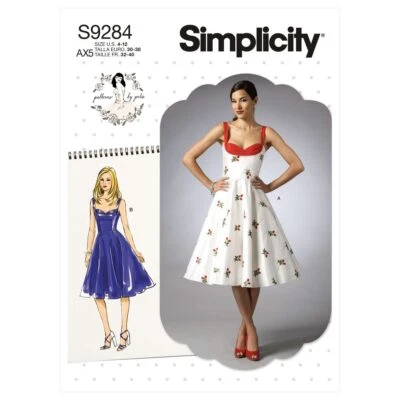 SIMPLICITY 9284 MISSES SWEETHEART DRESSES Sewing Pattern Sizes 4-12 & 12-20 - Image 1 of 4
