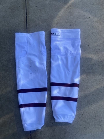 Colorado Avalanche Reverse Retro Game Used Adidas Socks Sz Large Lake Tahoe Game Cover