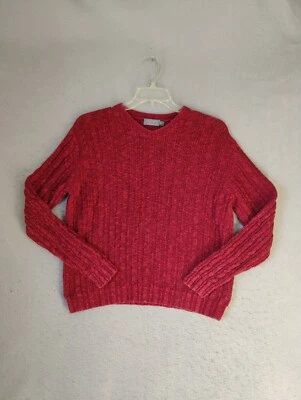 Talbots Mens Sweter Small Red Long Sleeve V Neck Linen Blend Knit Pullover - Image 1 of 4