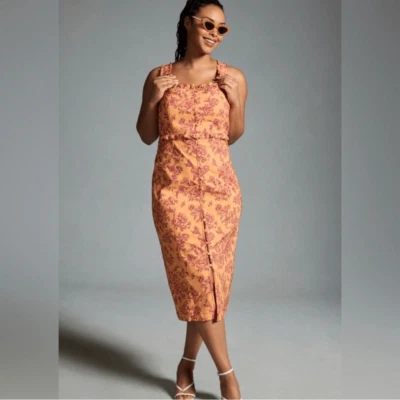 Vestido Anthropologie The Linden Slim Cuello Cuadrado NUEVO Talla Grande 3X Foto 1 de 4