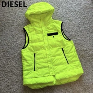 Diesel Men M Down Vest Yellow Fluorescent Polyester Luxury Stylish Casual Used - Picture 1 of 20