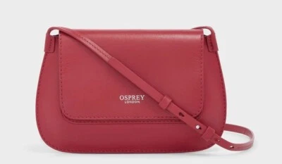 OSPREY LONDON The Maeve Bolso de Mano Bandolera de Cuero Rojo S/M PVP £125! Foto 1 de 4