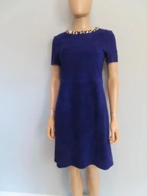 普拉达紫色皮革带牛皮领连衣裙,尺寸 40/US 4 — 第 1/4 张图片