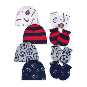 Gerber Baby Boys 8 Piece All Star Mittens & Caps Set Size Newborn NEW Sports - Picture 1 of 11