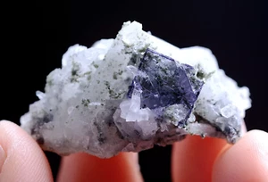 8.5g Natural Bismuthinite Purple FLUORITE Crystal Mineral Specimen/ Yaogangxian - Picture 1 of 5