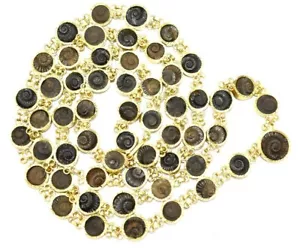 Rare Sudarshan Shaligram Mala In Panchdhatu - 55 PC - Picture 1 of 7