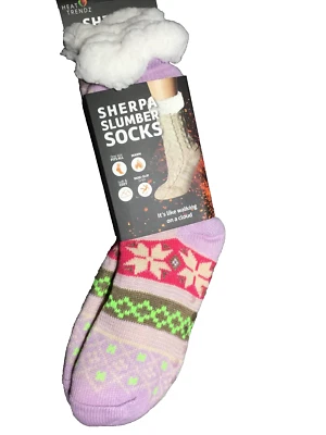 NWT Heat Trendz Sherpa Slumber Socks - One Size Fits All Unisex /multi Lt Purple - Image 1 of 4