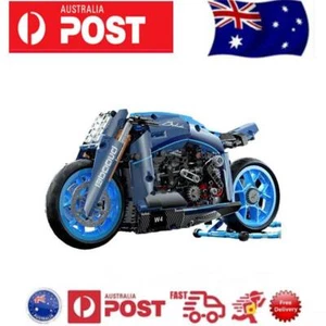 986PCS Technical Model kit Blocks Famous Blue Motorcycle Building Blocks Kit - Picture 1 of 10