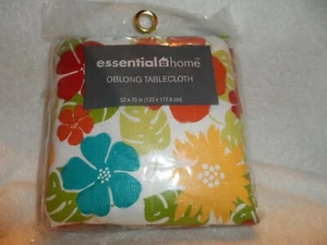 Essential Home Vinyl (PEVA) tablecloth 52"x70" oblong multi/floral pattern - Picture 1 of 3