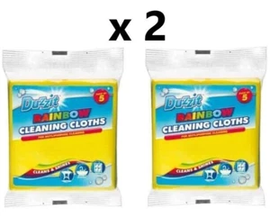 2 x PACK OF 5 RAINBOW CLEANING CLOTHS SPONGE SOFT KITCHEN BATHROOM MULTIPURPOSE - Picture 1 of 1