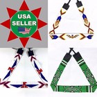 Native Style Patriotic Red Blue White Beaded Hatband