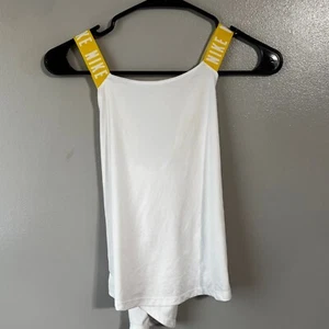 Youth Girls NIKE Athletic Tank Top - White/Yellow - Size Medium - Picture 1 of 4